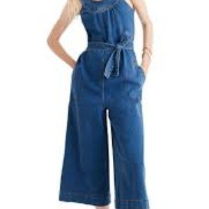 Madwell Denim Jumpsuit Romper Cropped Wideleg